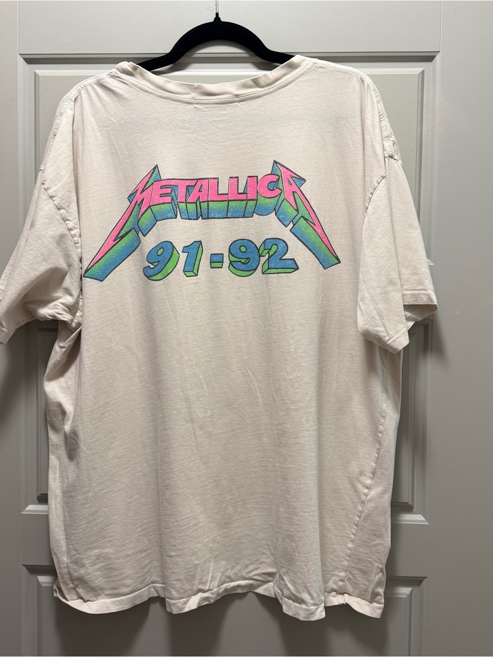 Daydreamer Cream Metallica Skull Graphic Tee with Neon Accents - Picture 2 of 6